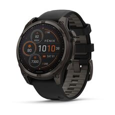 Garmin fenix 8 47mm Solar Sapphire Titanium Carbon Gray with Black and Pebble Gray