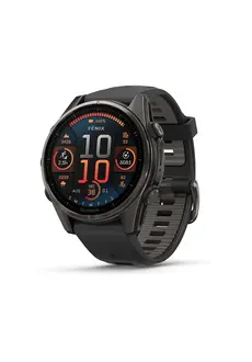 Garmin fenix 8 43mm AMOLED Sapphire Titanium Carbon Gray with Black and Pebble Gray