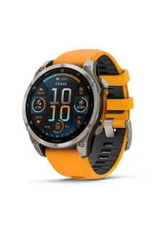 Garmin fenix 8 47mm AMOLED Sapphire Titanium with Spark Orange and Graphite