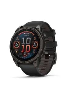 Garmin fenix 8 47mm AMOLED Sapphire Titanium Carbon Gray with Black and Pebble Gray