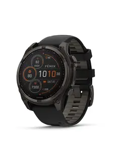 Garmin fenix 8 47mm Solar Sapphire Titanium Carbon Gray with Black and Pebble Gray