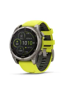 Garmin fenix 8 47mm Solar Sapphire Titanium with Amp Yellow and Graphite