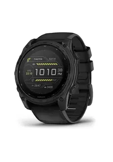 Garmin tactix 8 Solar 51mm Elite Sapphire lens with Applied Ballistics Elite solver, Black DLC titanium with tactical black nylon band and a black silicone band