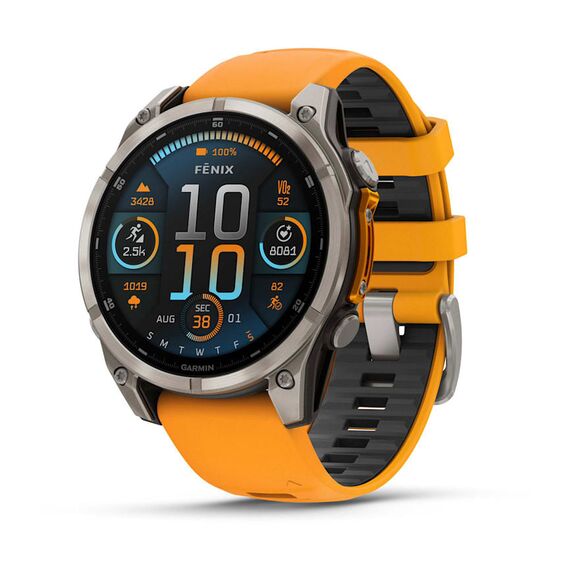 Garmin fenix 8 47mm AMOLED Sapphire Titanium with Spark Orange and Graphite